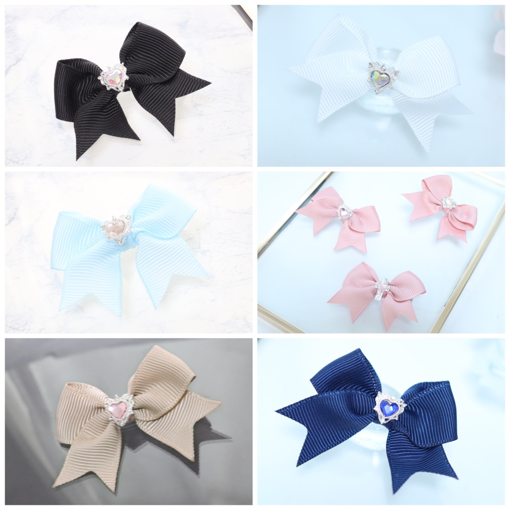 ドール用 リボンヘアアクセサリー 2個
