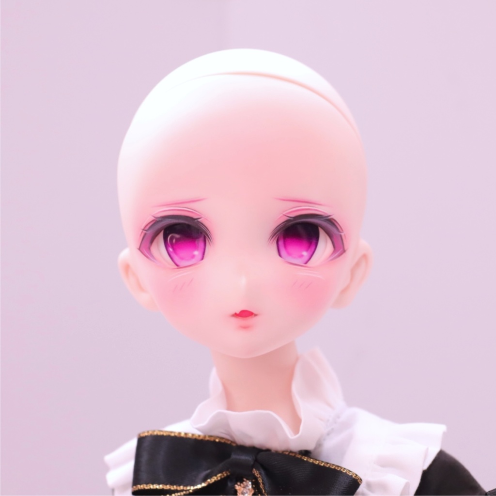 【DDH-10 セミホワイト肌+オマケアイ+リボンヘアクリップ+ウィッグ】