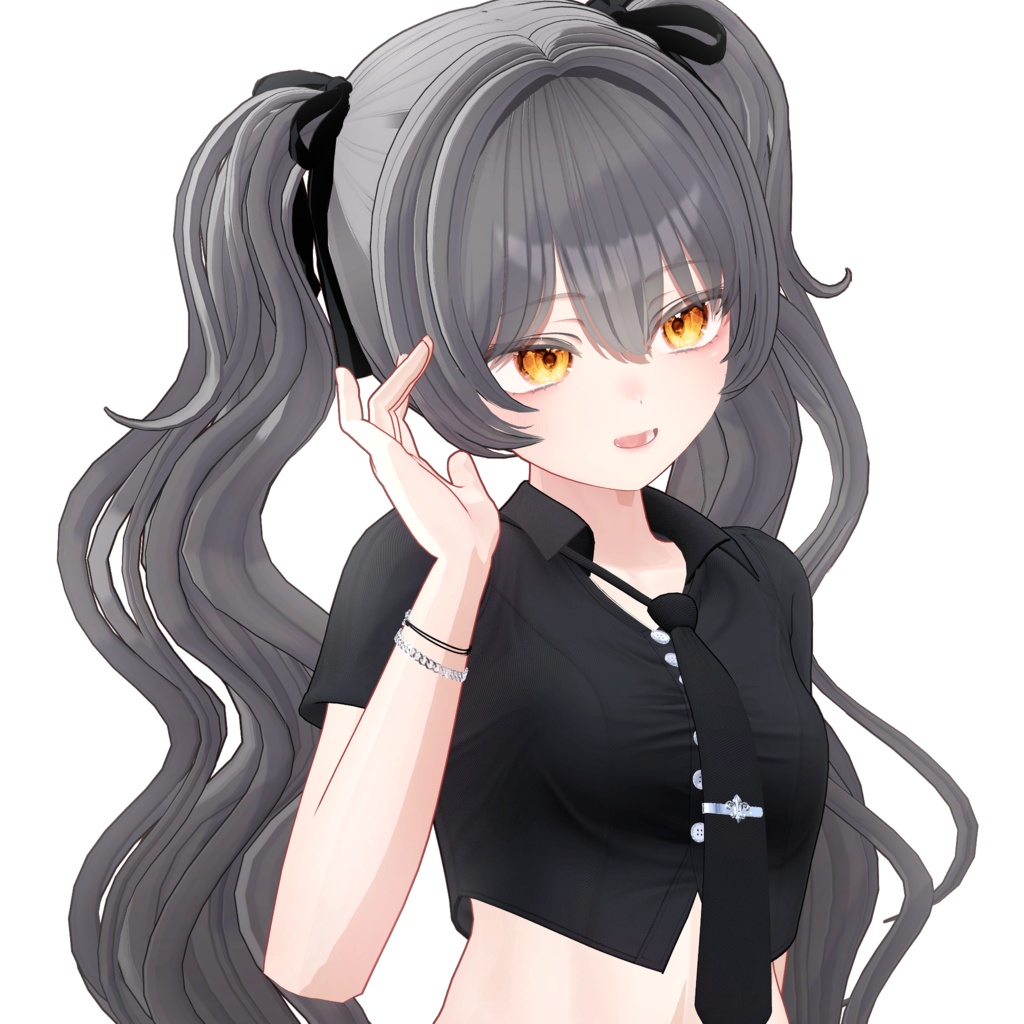 Wavy twintails