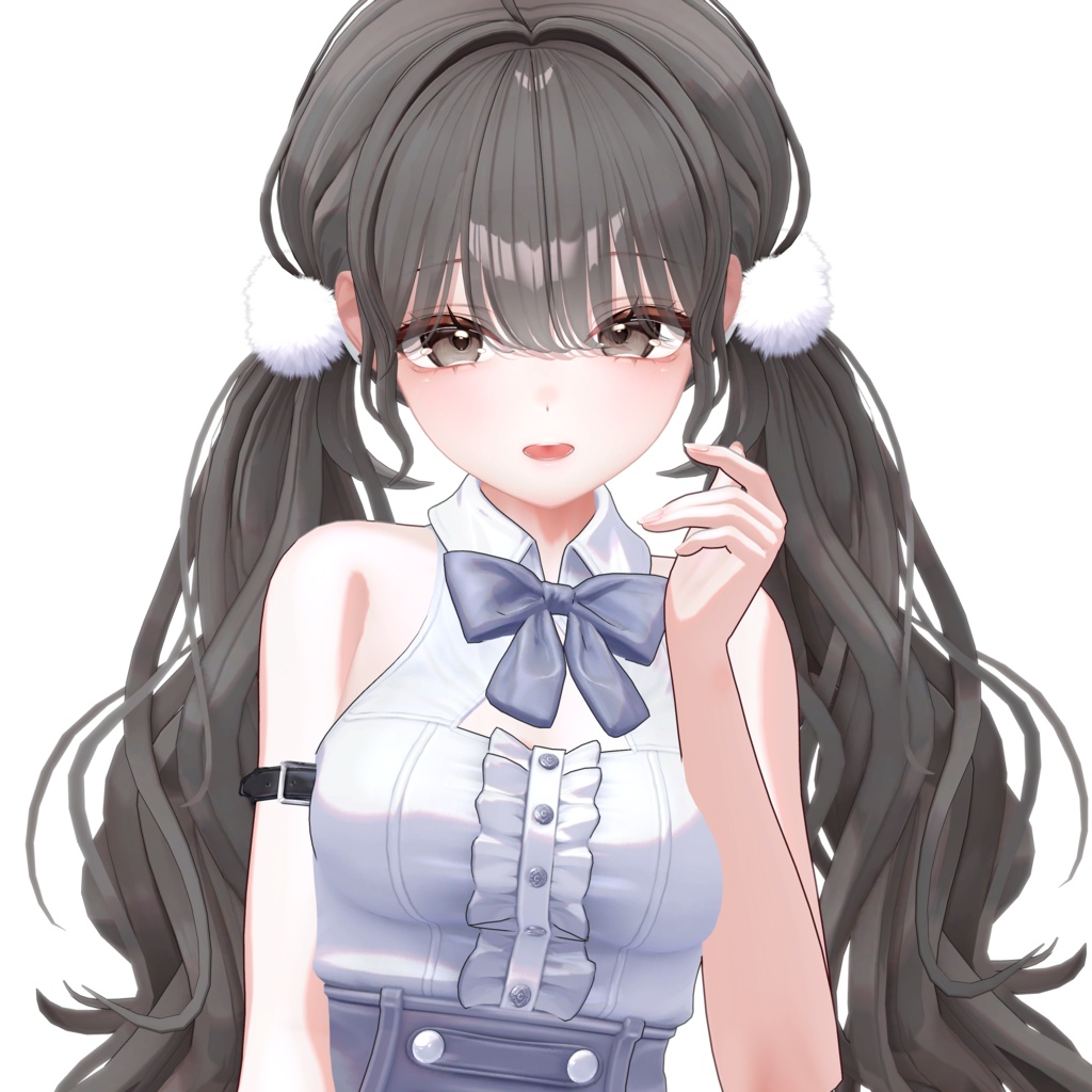 Wavy low twintail