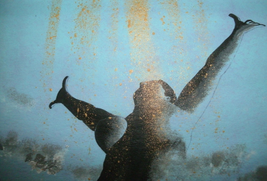 【原画】作品番号:A001-B5「報われる日#1」(B5・額縁付き)