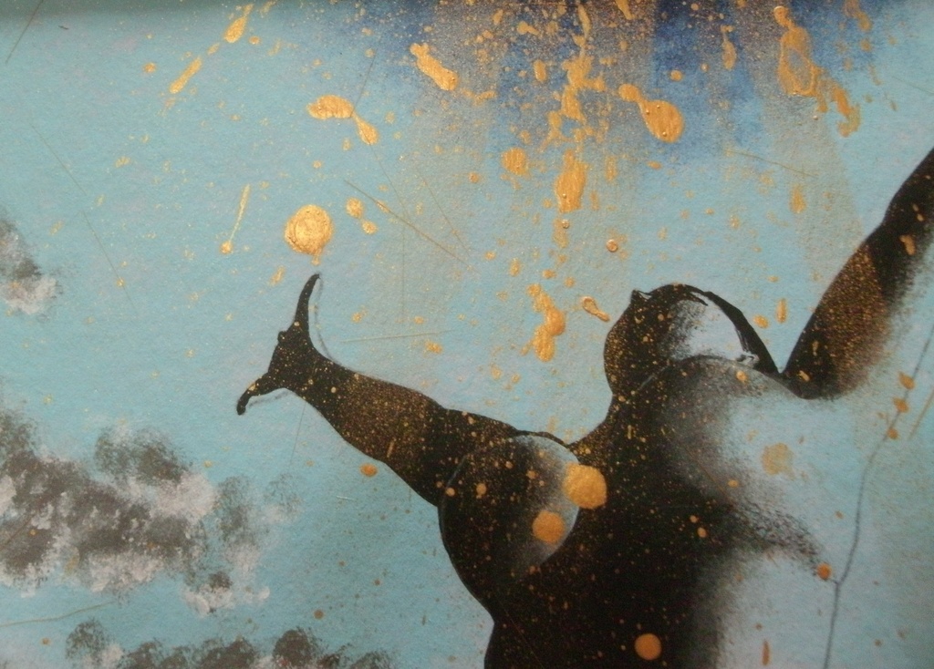 【原画】作品番号:A002-B4「報われる日#2」(B4・額縁付き)