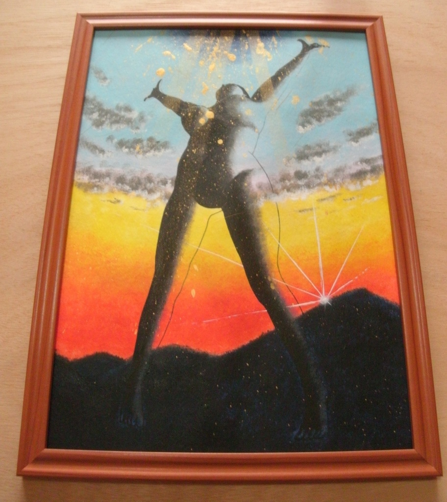 【原画】作品番号:A002-B4「報われる日#2」(B4・額縁付き)