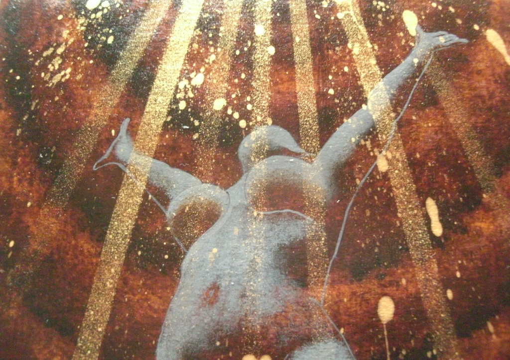 【原画】作品番号:A003-B5「報われる日#3」(B5・額縁付き)