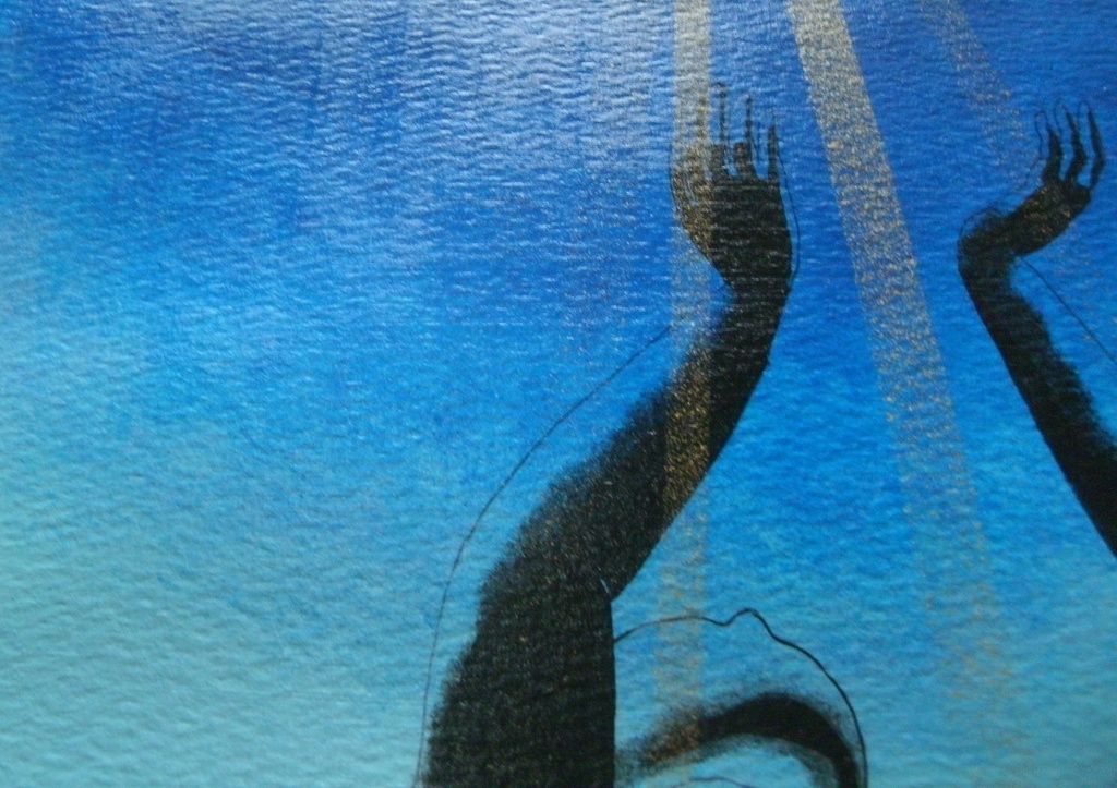 【原画】作品番号:A004-A4「天の金砂」(A4・額縁付き)