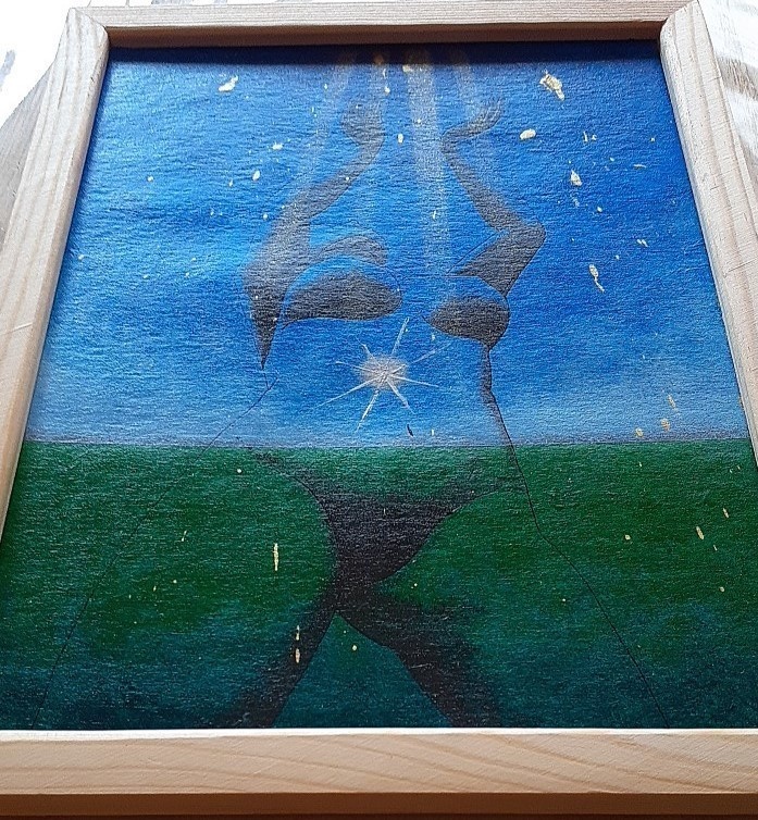 【原画】作品番号:A005-B5「兆し」(B5・額縁付き)