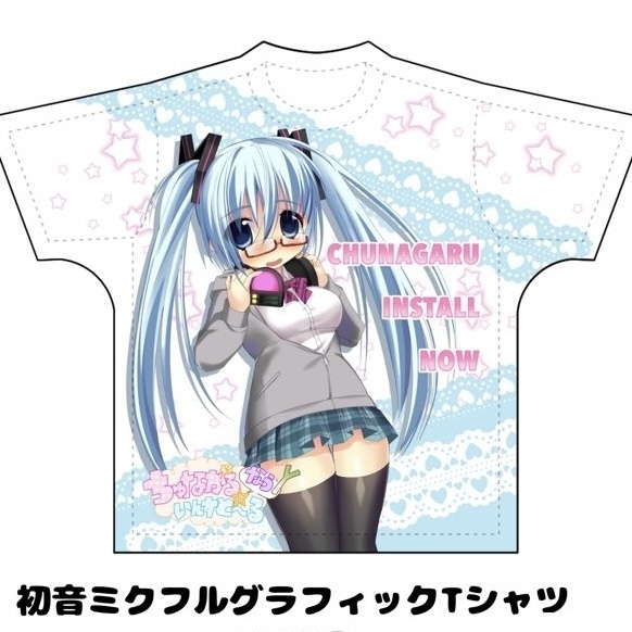 初音ミクめがねっ娘フルグラフィックTシャツ