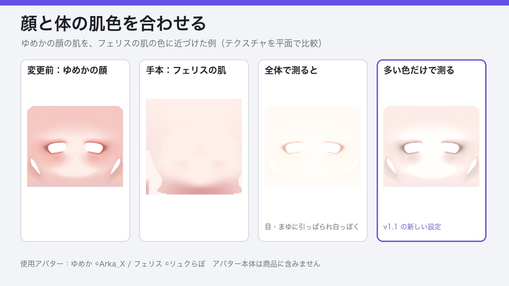 【VRChat】テクスチャ色合わせ Color Matcher(キメラの髪・ケモミミ・肌の色を手本に合わせる)