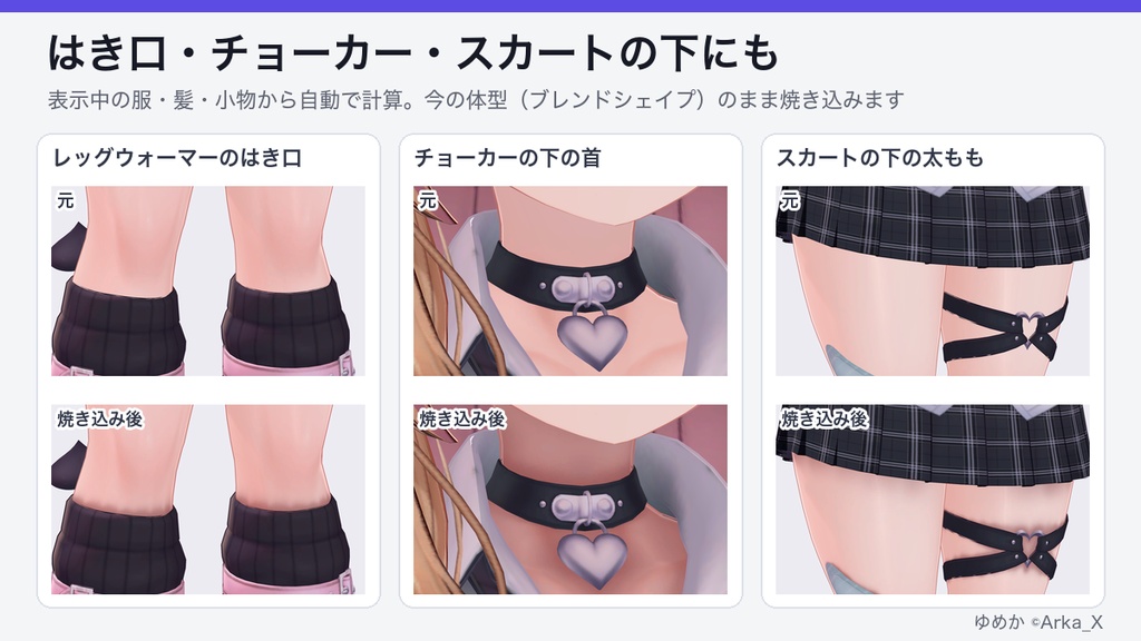 【VRChat】衣装の影焼き込み Cloth Shadow Baker(服・髪の影を体のテクスチャに・Unity の中で完結/Mac 対応)