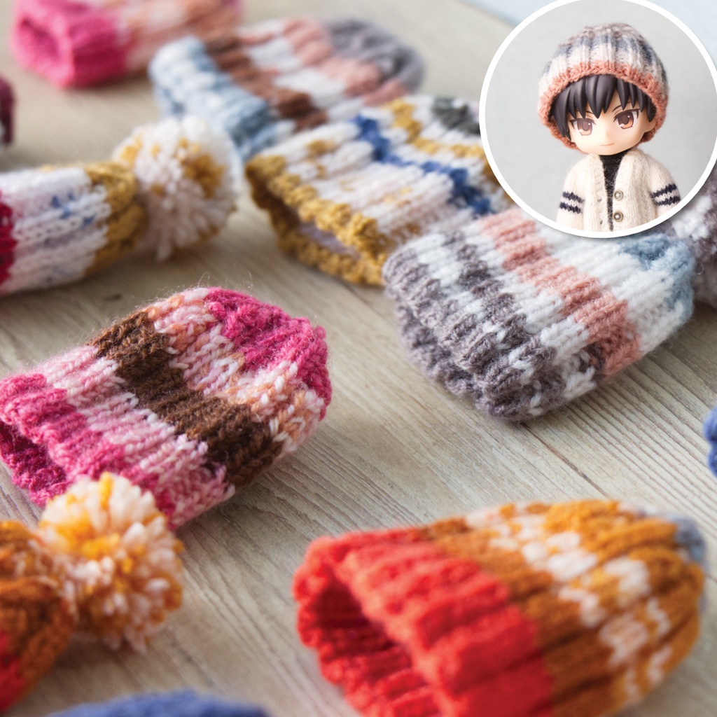 段染め毛糸のニット帽