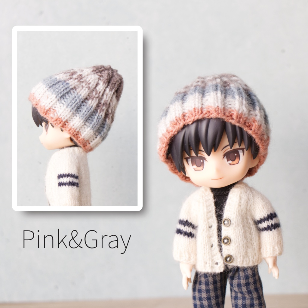 段染め毛糸のニット帽