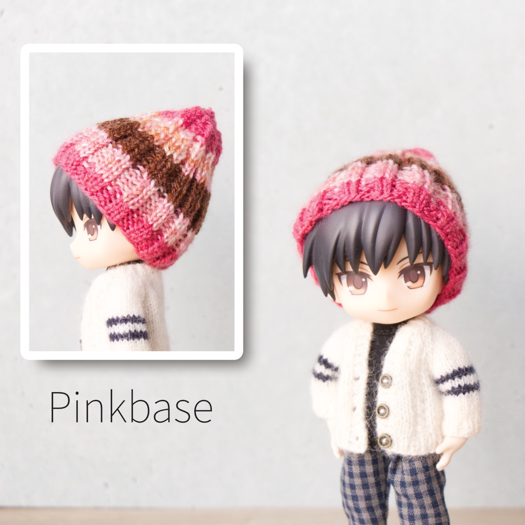 段染め毛糸のニット帽