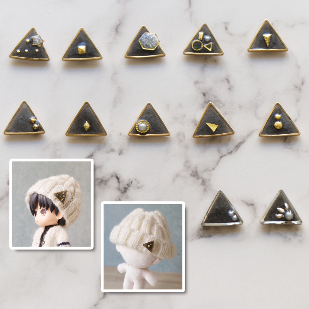 ピンバッチ風アクセサリー(L:ブラック)