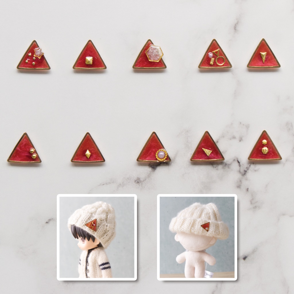 ピンバッチ風アクセサリー(L:レッド)