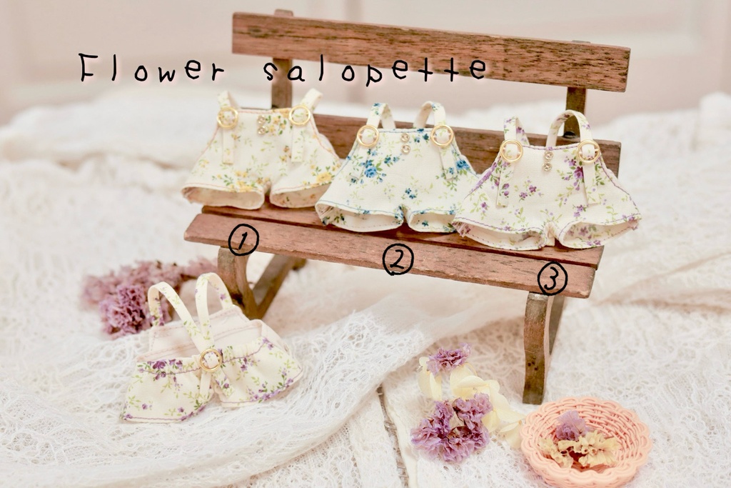 9/17 20:03頒布【ほわぬい用】Flower salopette
