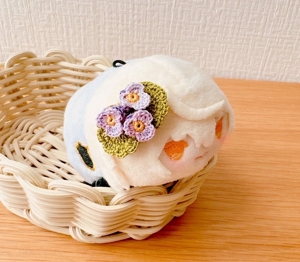ビオラの花飾り(紫)