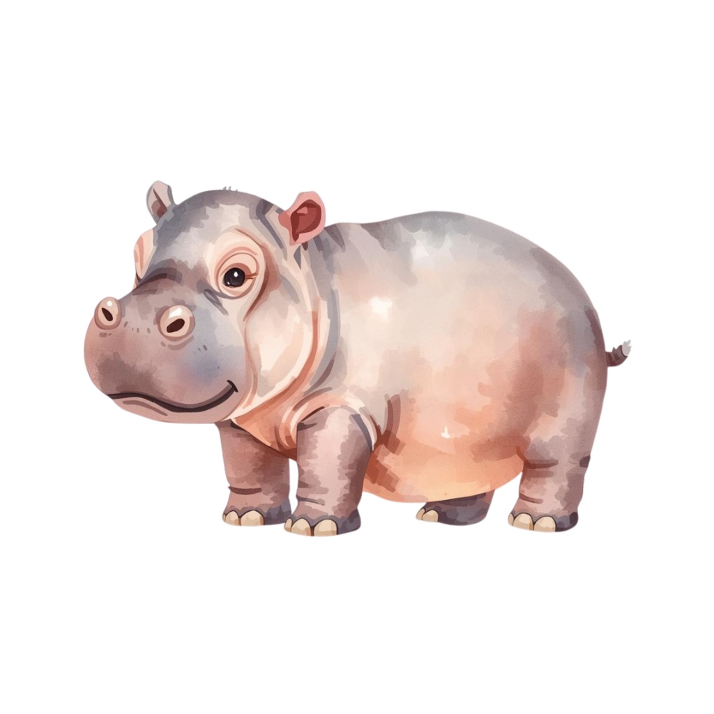 水彩風ベビーズーアニマルクリップアート20セット