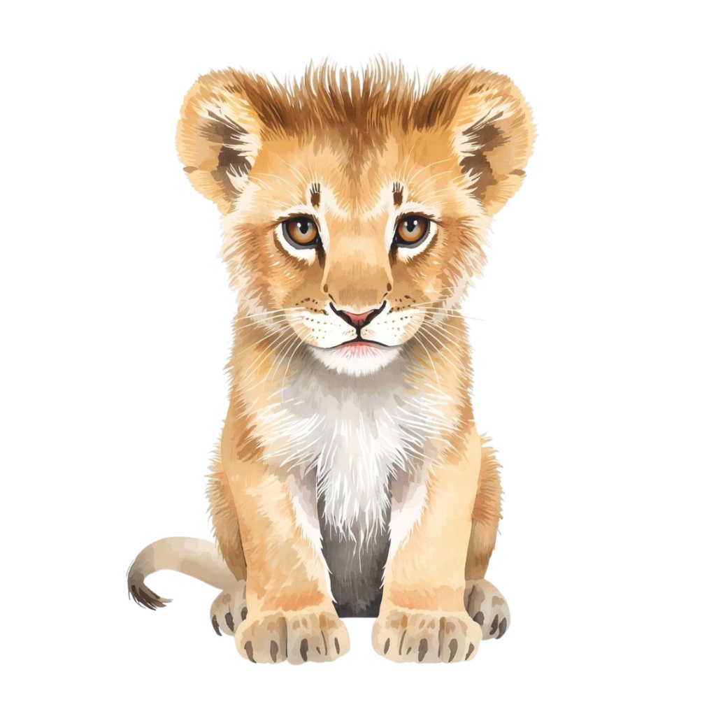 水彩風ベビーズーアニマルクリップアート20セット