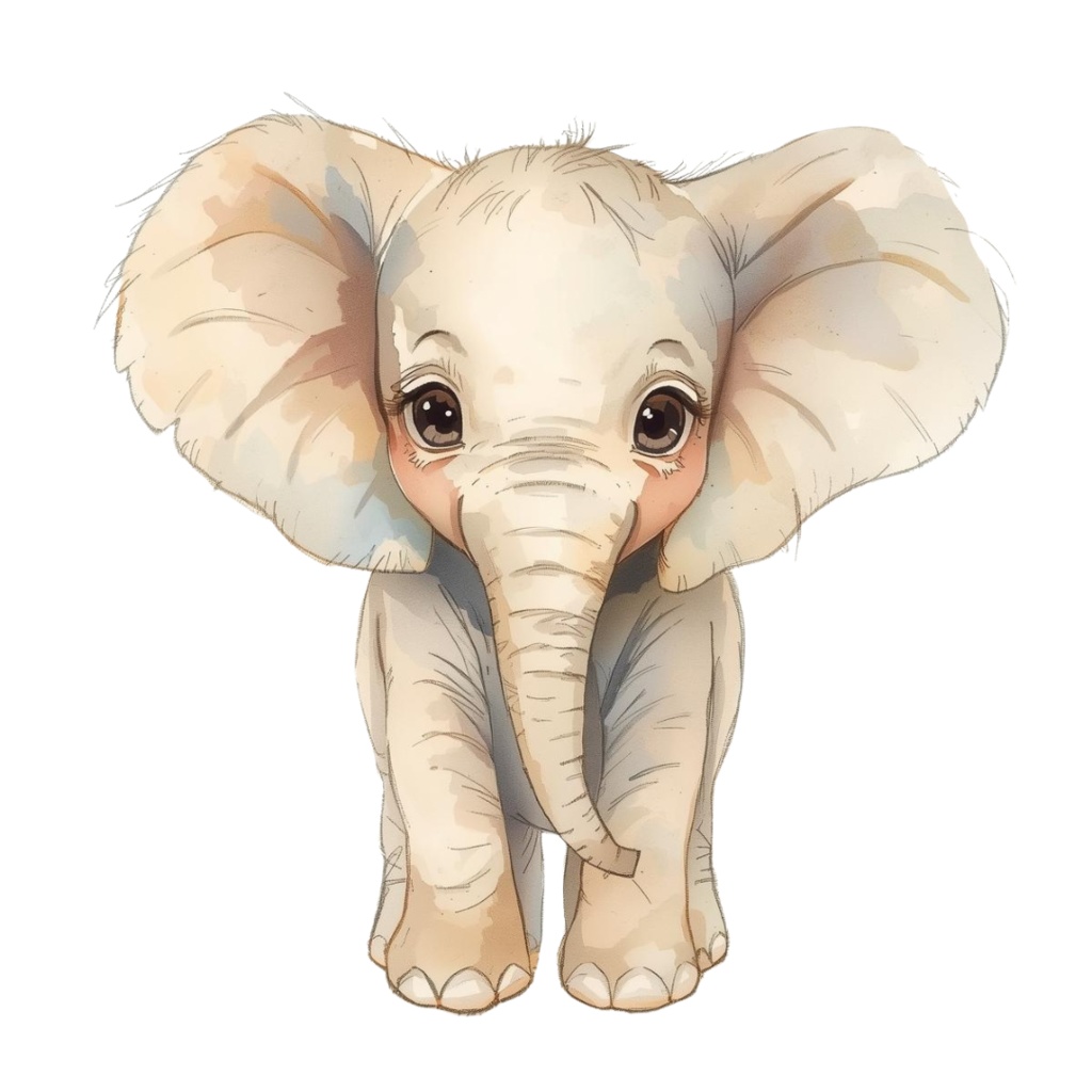 水彩風ベビーズーアニマルクリップアート20セット