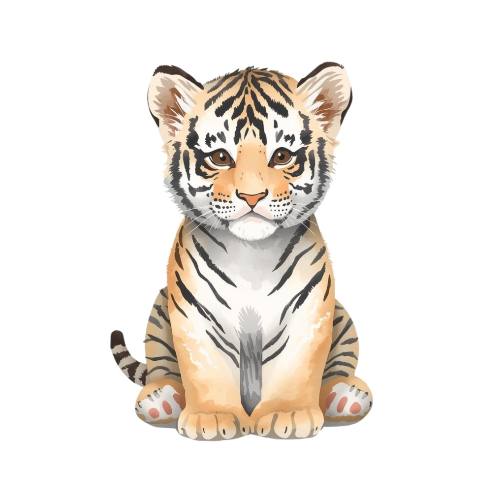 水彩風ベビーズーアニマルクリップアート20セット