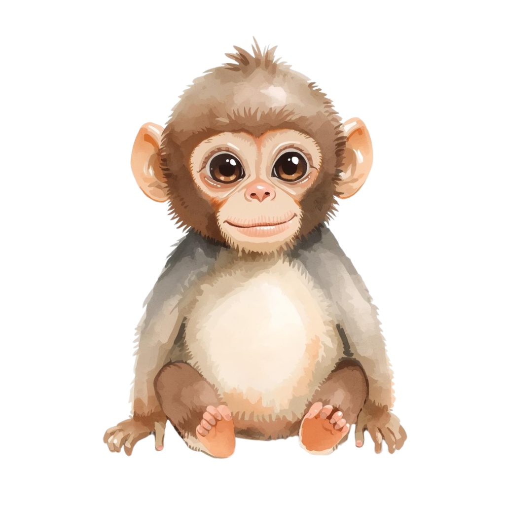 水彩風ベビーズーアニマルクリップアート20セット