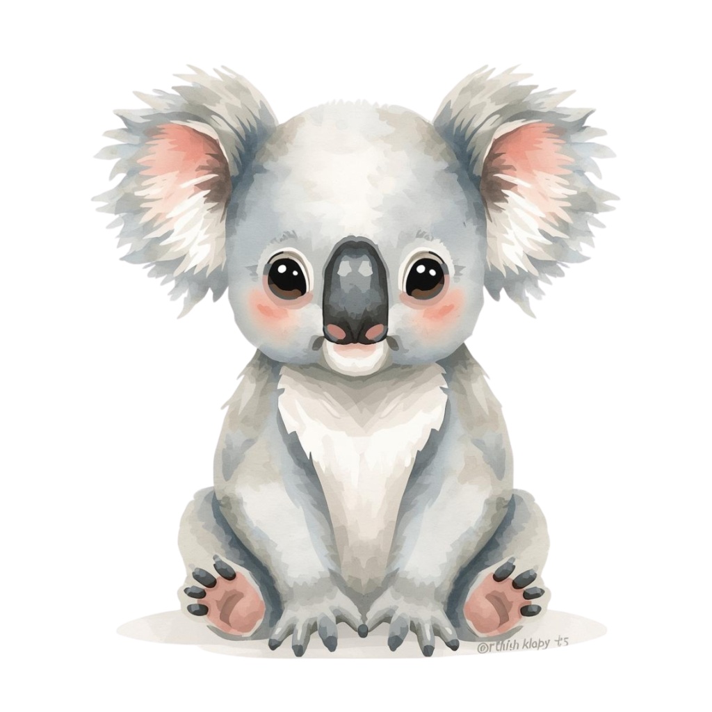 水彩風ベビーズーアニマルクリップアート20セット