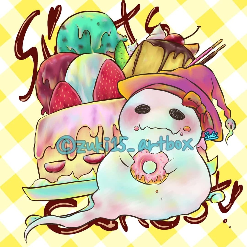 【ハロウィン】スイーツオバケちゃんTシャツ