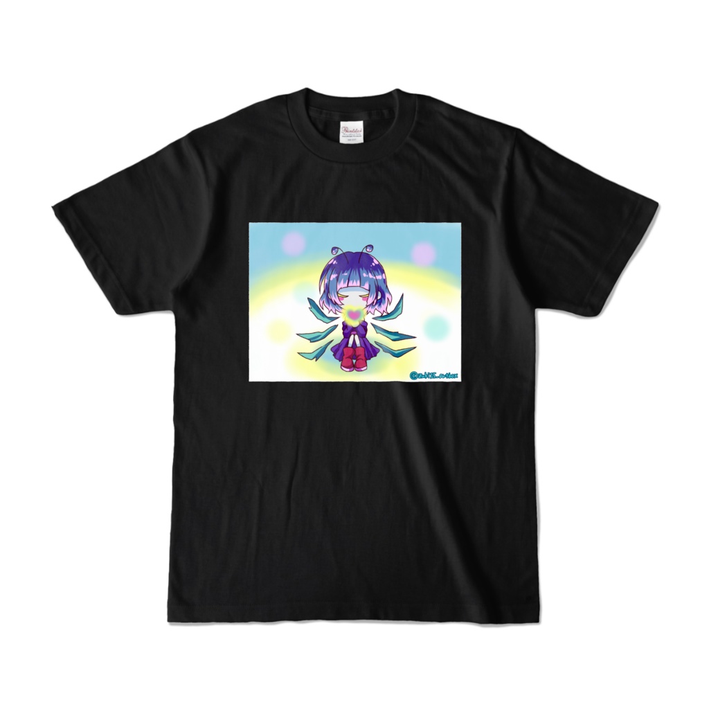 【ブログ絵】ココロイヴちゃんTシャツ黒