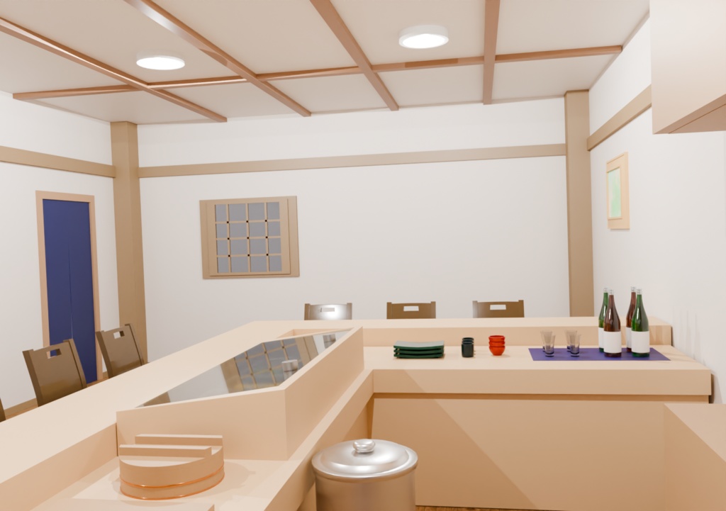 3D寿司カウンター&寿司帽