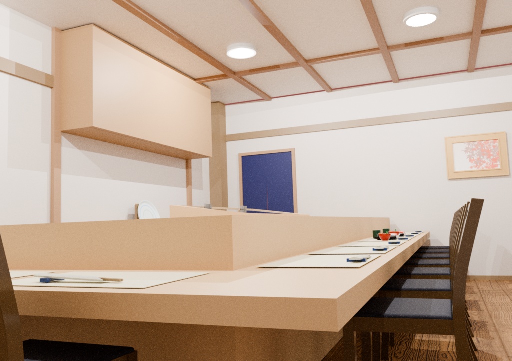 3D寿司カウンター&寿司帽