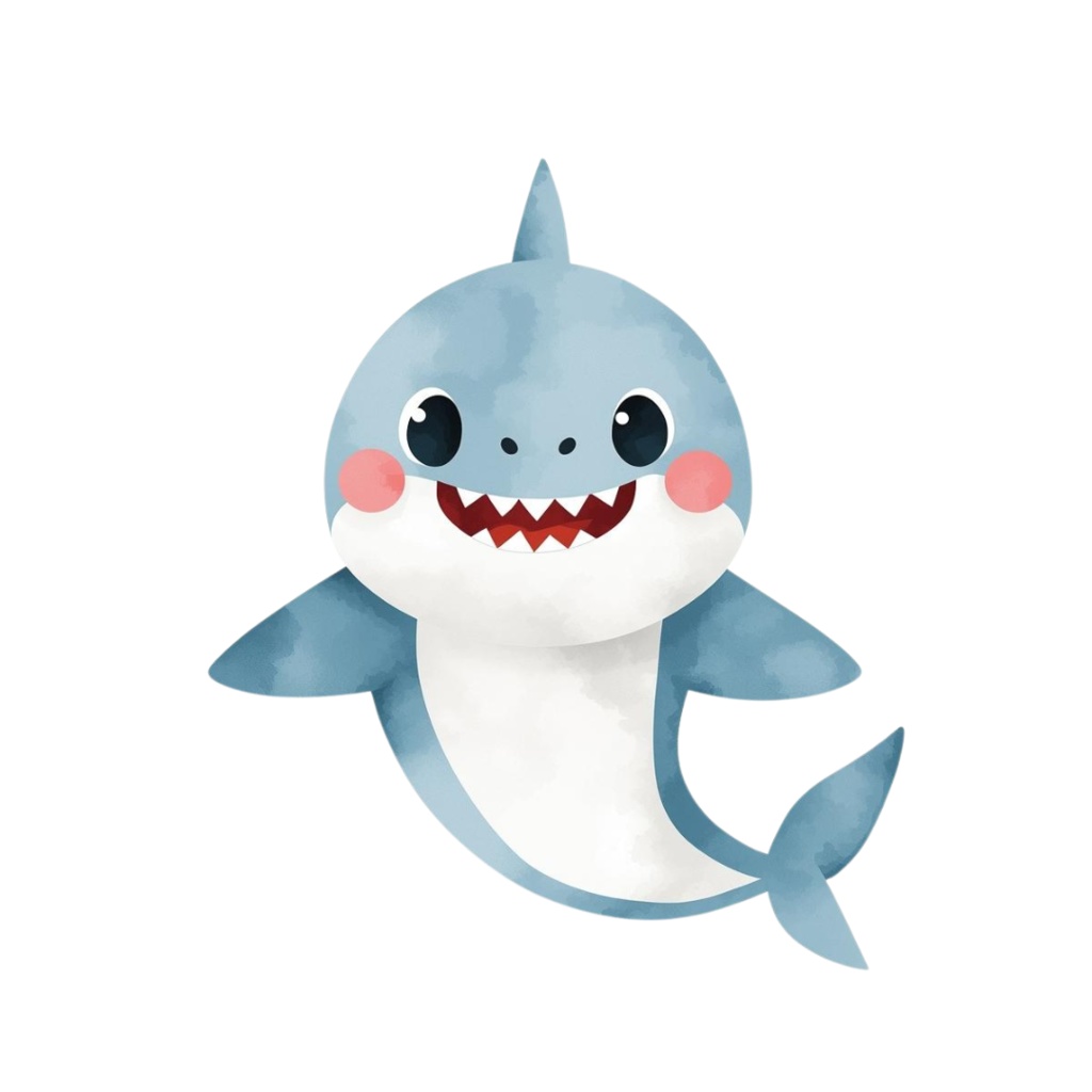 🎨 水彩画風 水色のお魚クリップアート 10種類セット(PNG形式・背景透過)