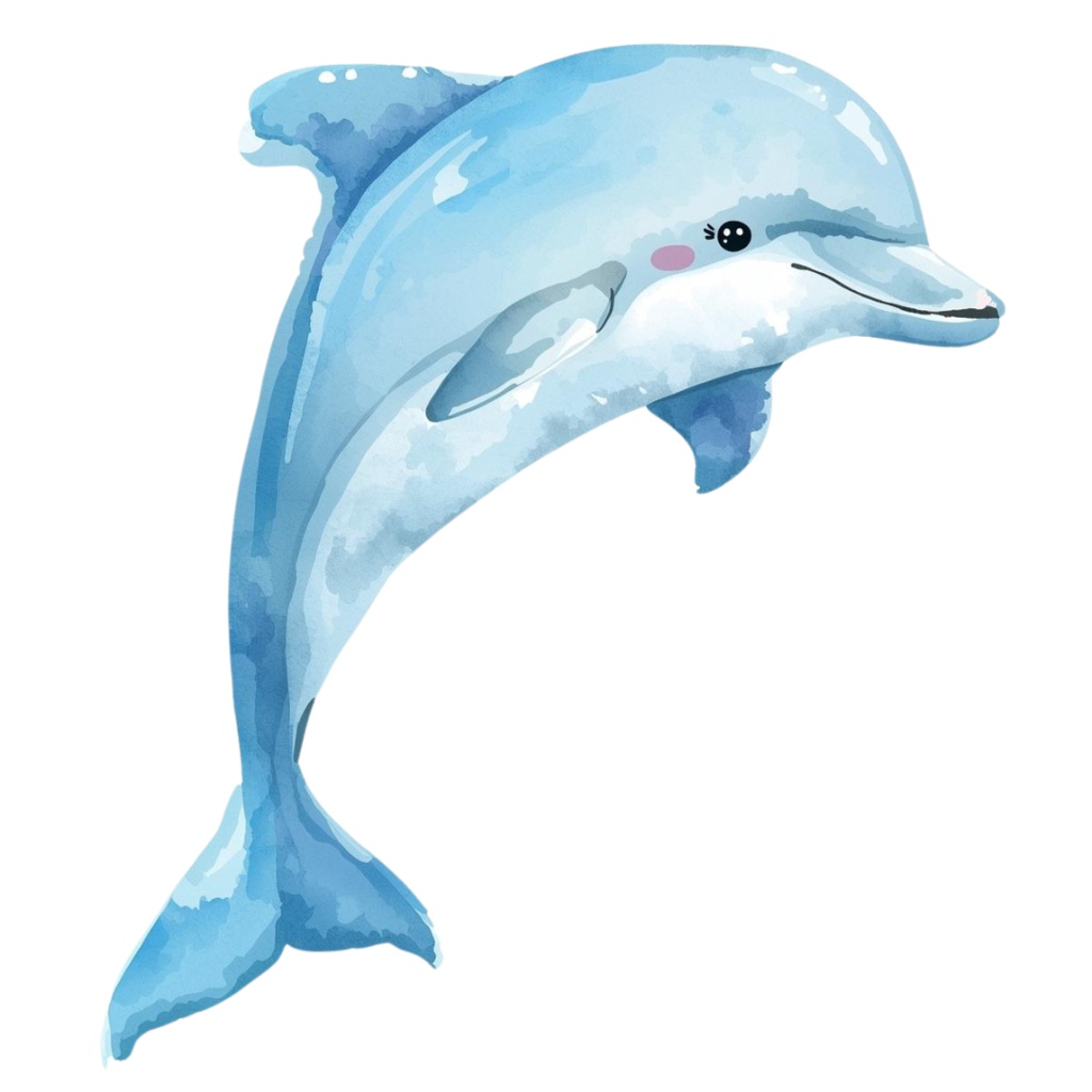 🎨 水彩画風 水色のお魚クリップアート 10種類セット(PNG形式・背景透過)