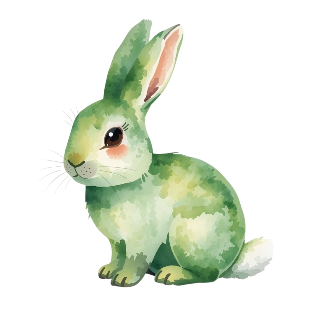 水彩画風 緑色の森のクリップアート 10種類セット(PNG形式・背景透過)