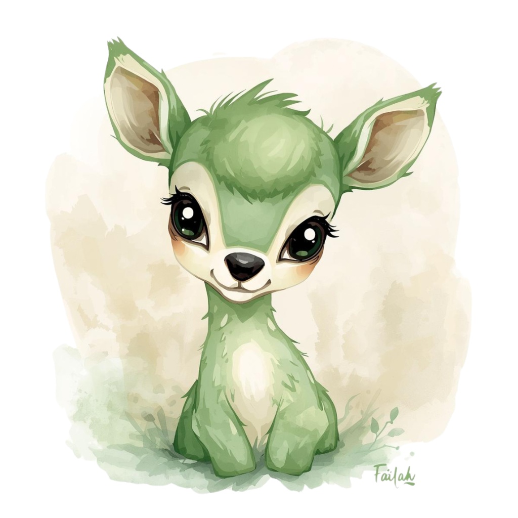 水彩画風 緑色の森のクリップアート 10種類セット(PNG形式・背景透過)