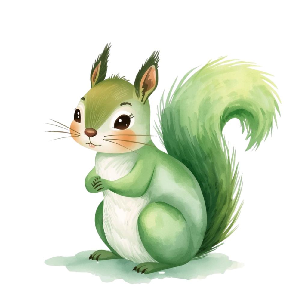 水彩画風 緑色の森のクリップアート 10種類セット(PNG形式・背景透過)