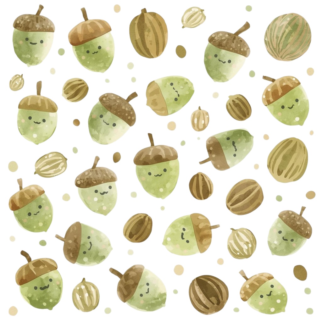 水彩画風 緑色の森のクリップアート 10種類セット(PNG形式・背景透過)