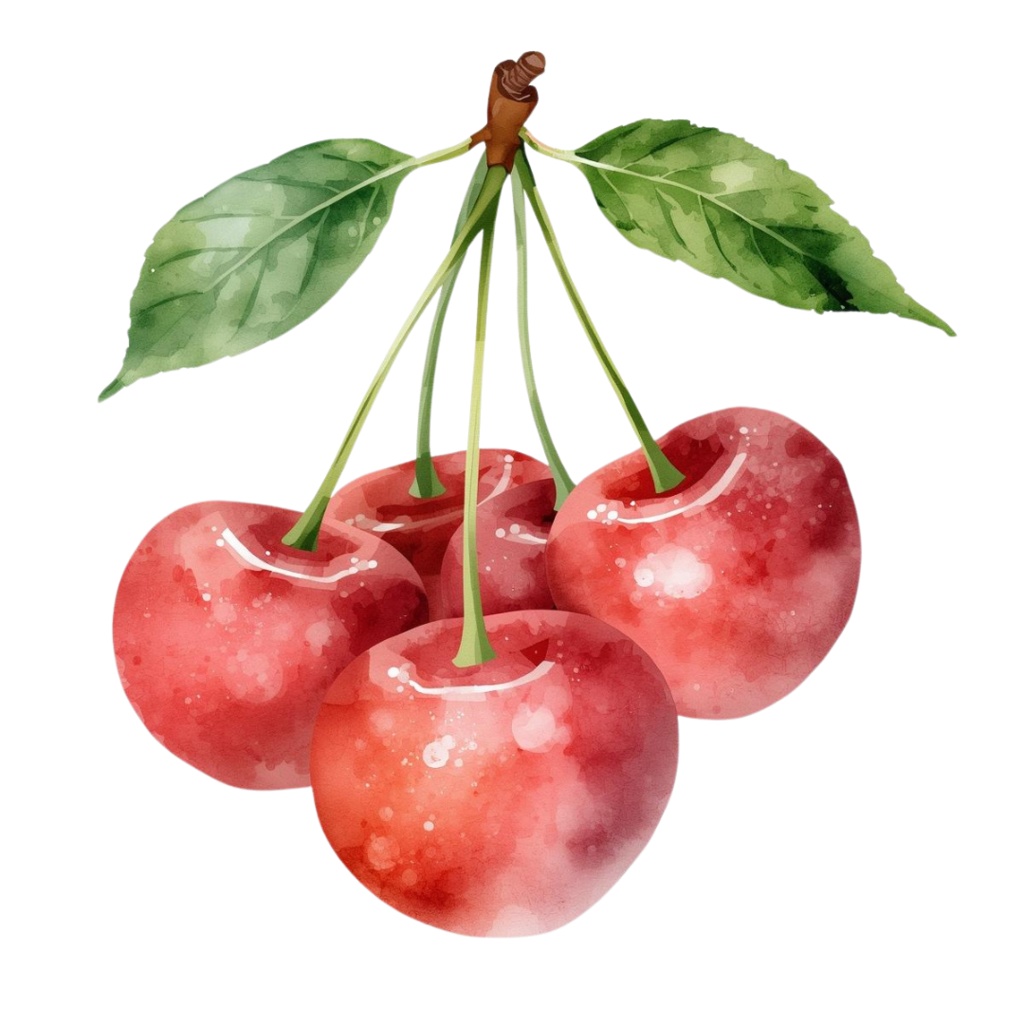 水彩画風 果物の可愛いクリップアート 10種類セット(PNG形式・背景透過)