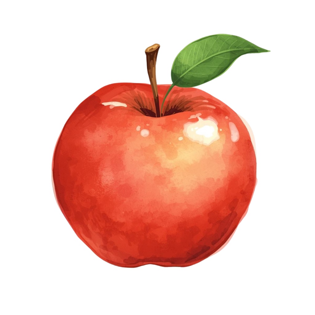 水彩画風 果物の可愛いクリップアート 10種類セット(PNG形式・背景透過)