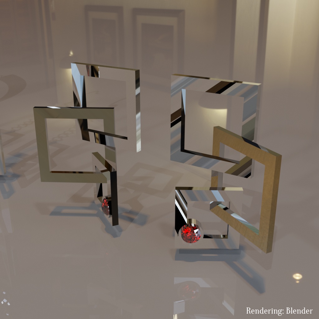 【VRChat想定】矩形デザインアクセサリーセット【MA対応】