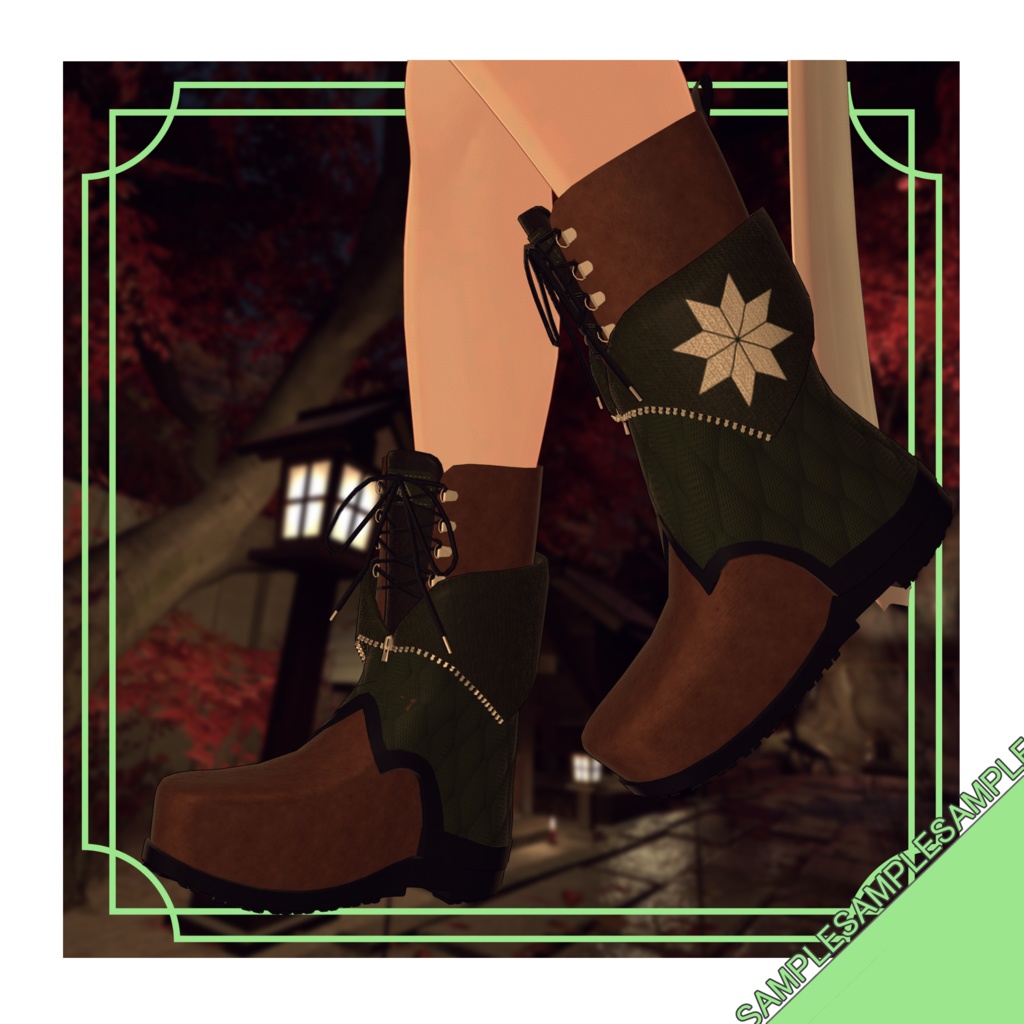 【VRChat想定】コラボシューズ+アイテクスチャ『翡翠』【+メイク】