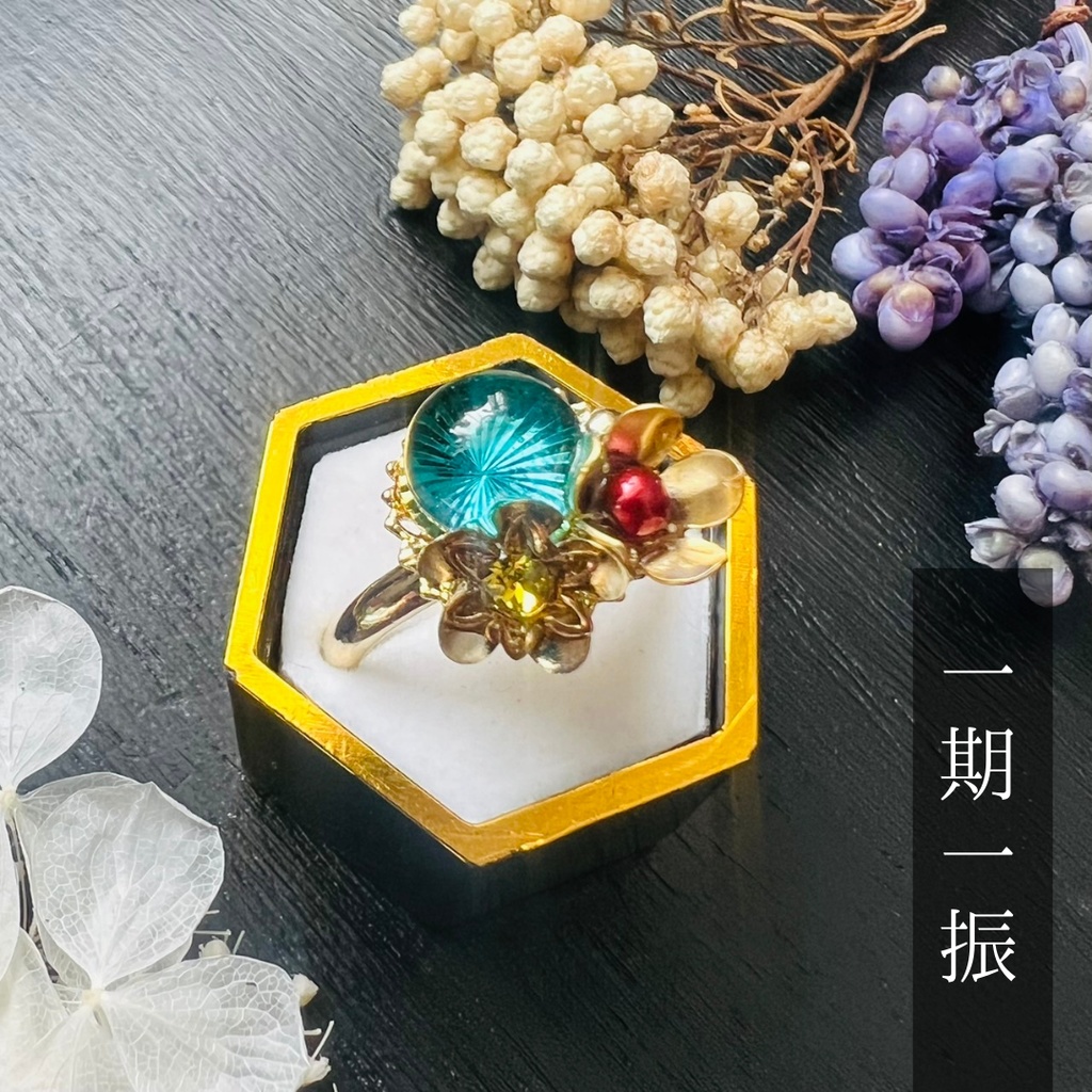 【粟田口イメージ】ベネチアンガラスの和風リング