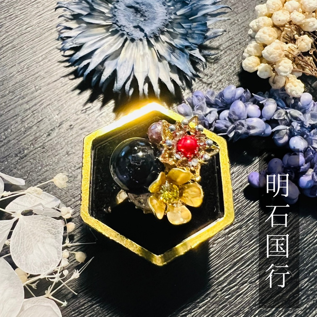 【来派イメージ】ベネチアンガラスの和風リング