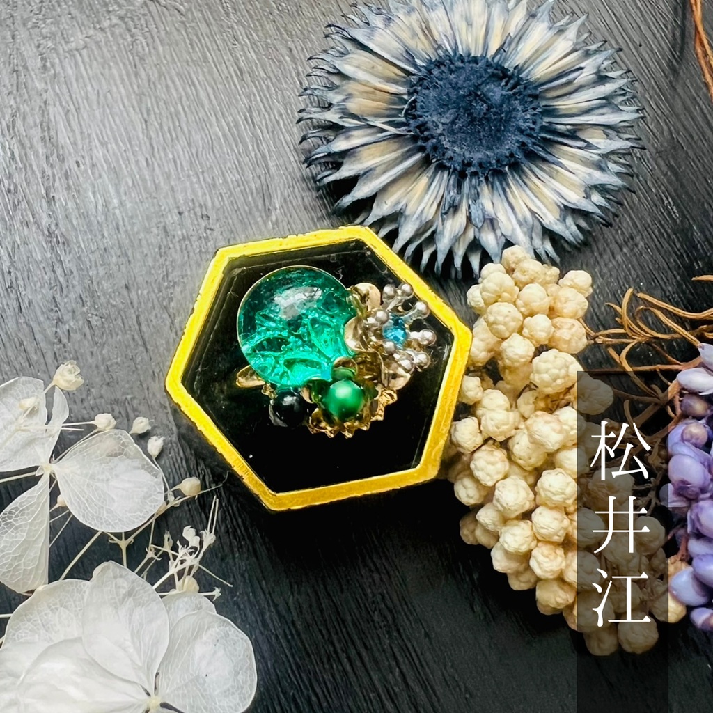 【江イメージ】ベネチアンガラスの和風リング