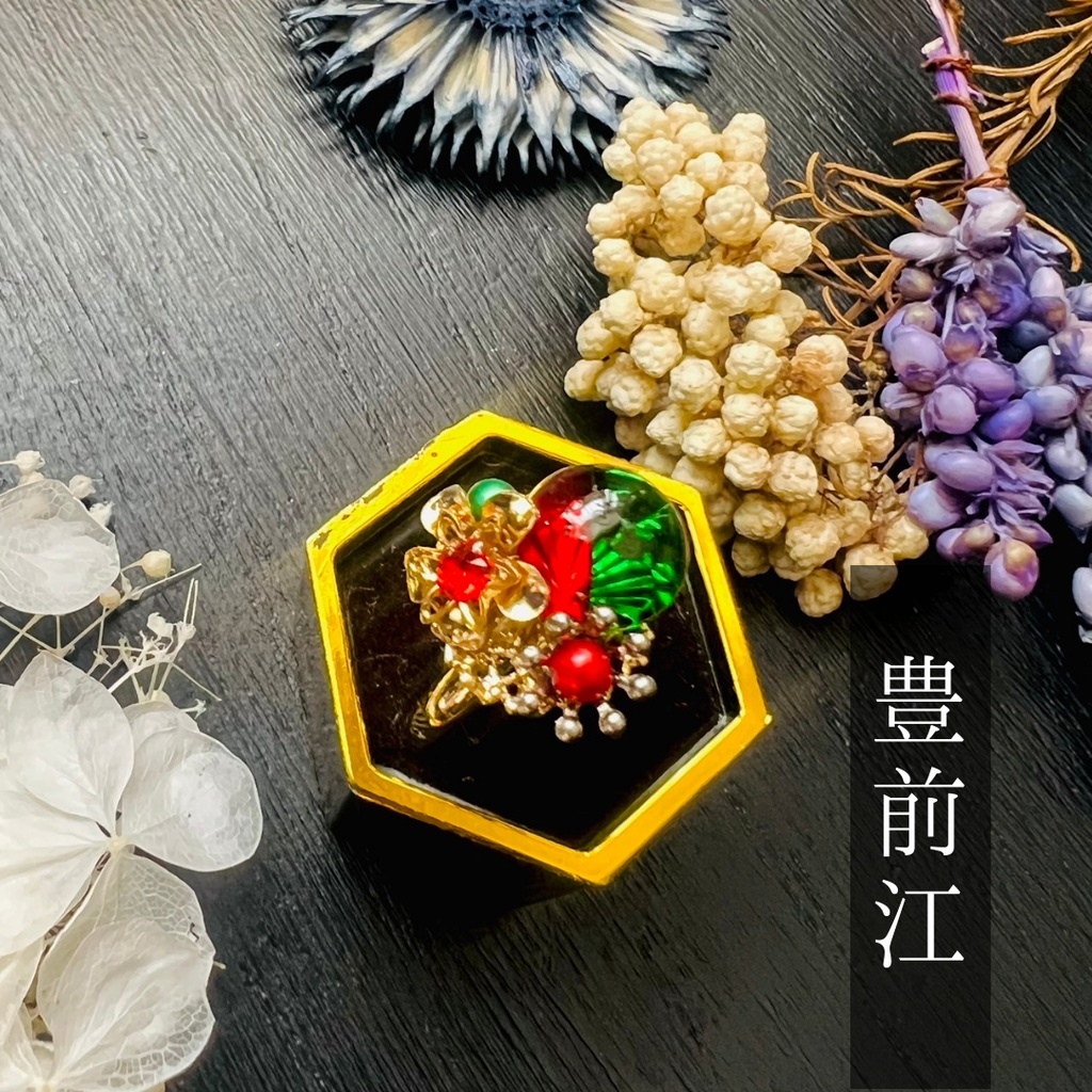 【江イメージ】ベネチアンガラスの和風リング