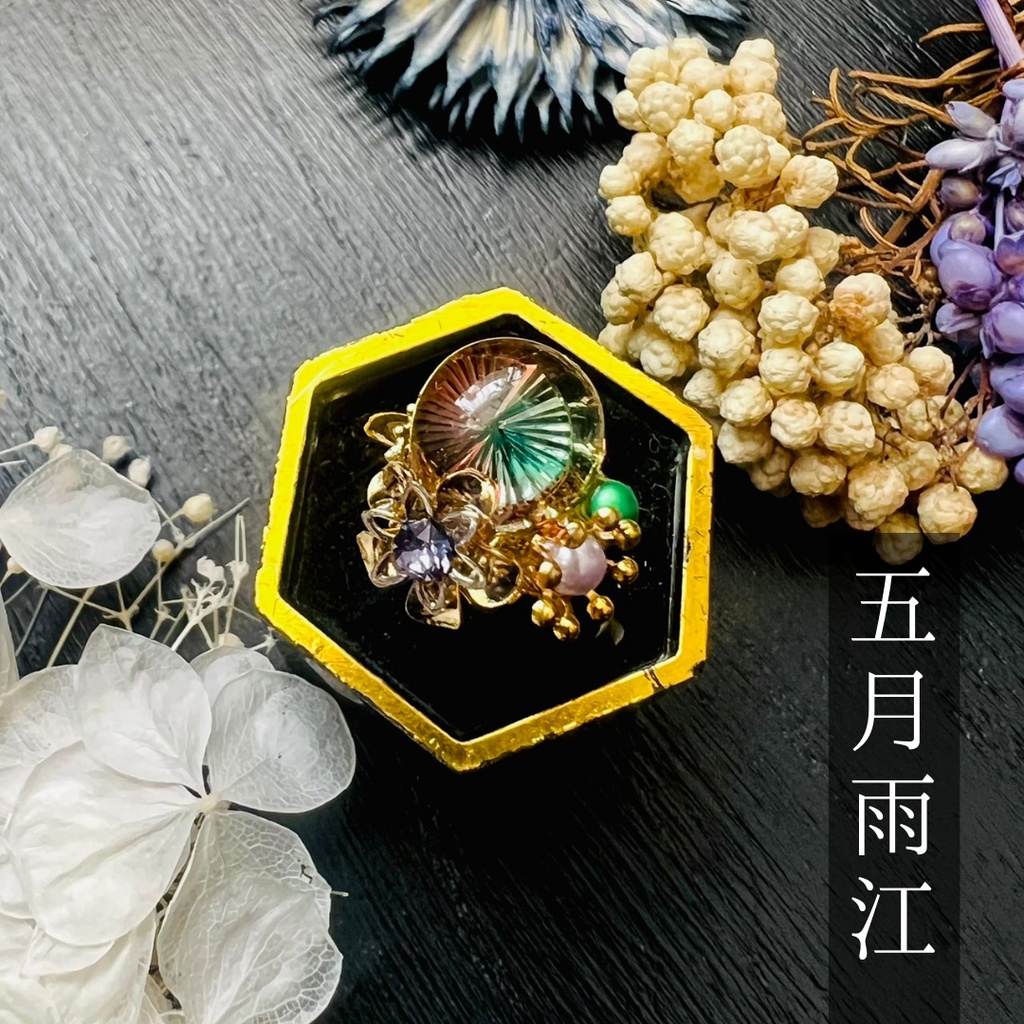 【江イメージ】ベネチアンガラスの和風リング