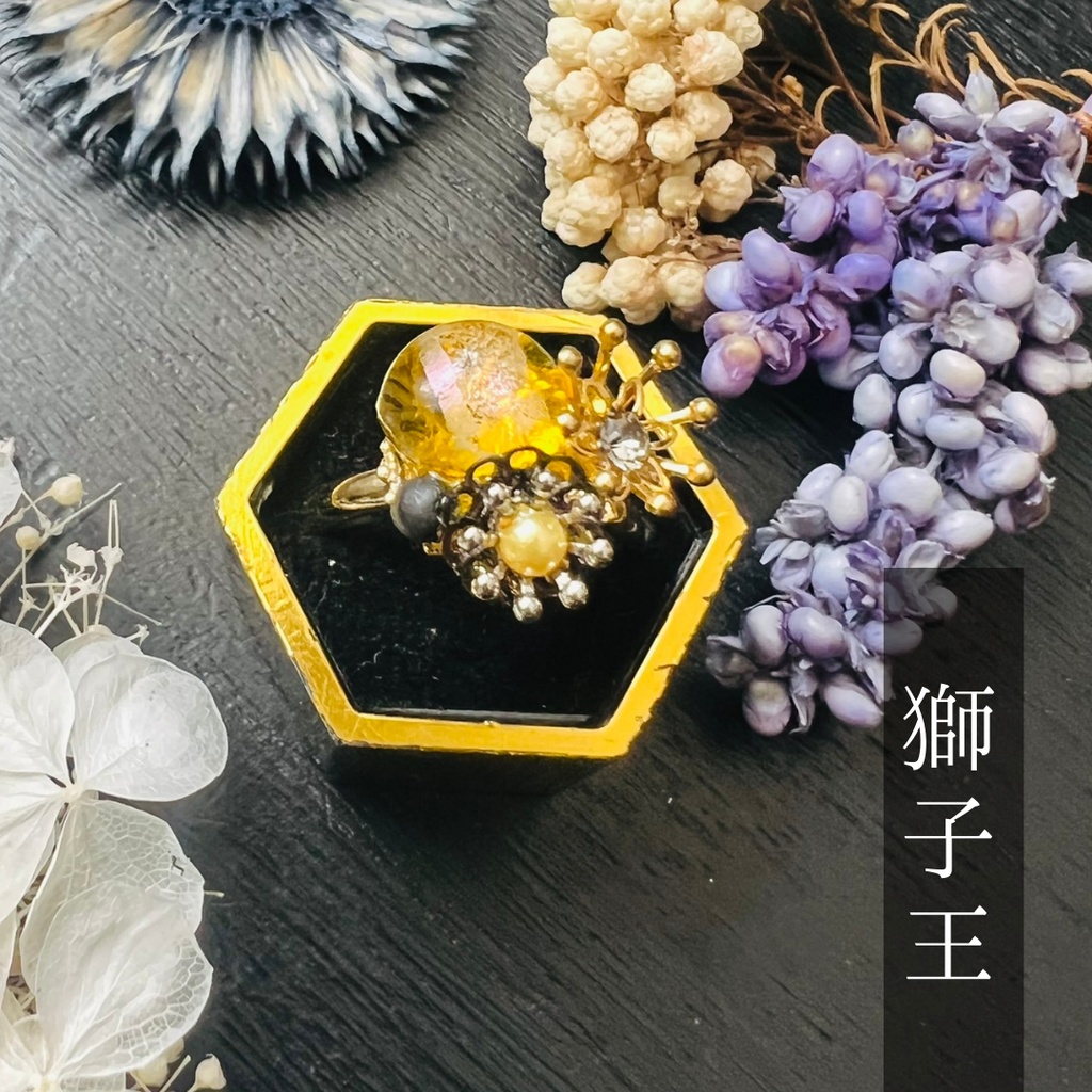 【太刀イメージ】ベネチアンガラスの和風リング