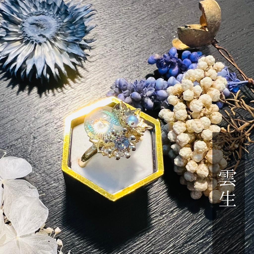 【太刀イメージ】ベネチアンガラスの和風リング