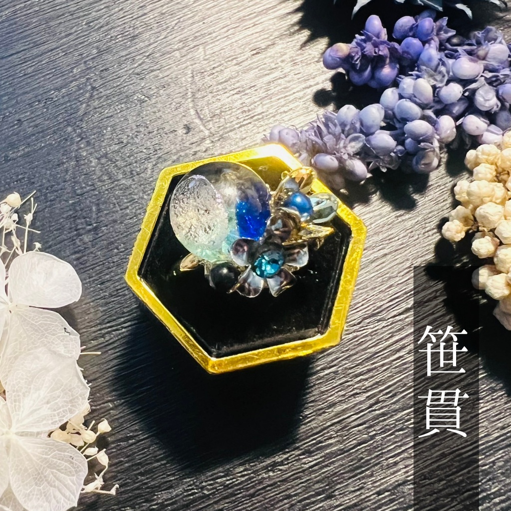 【太刀イメージ】ベネチアンガラスの和風リング