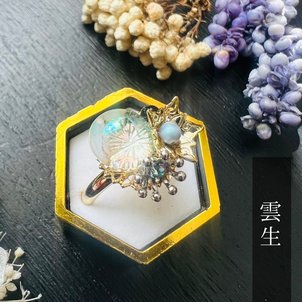 【鵜飼派】ベネチアンガラスの和風リング