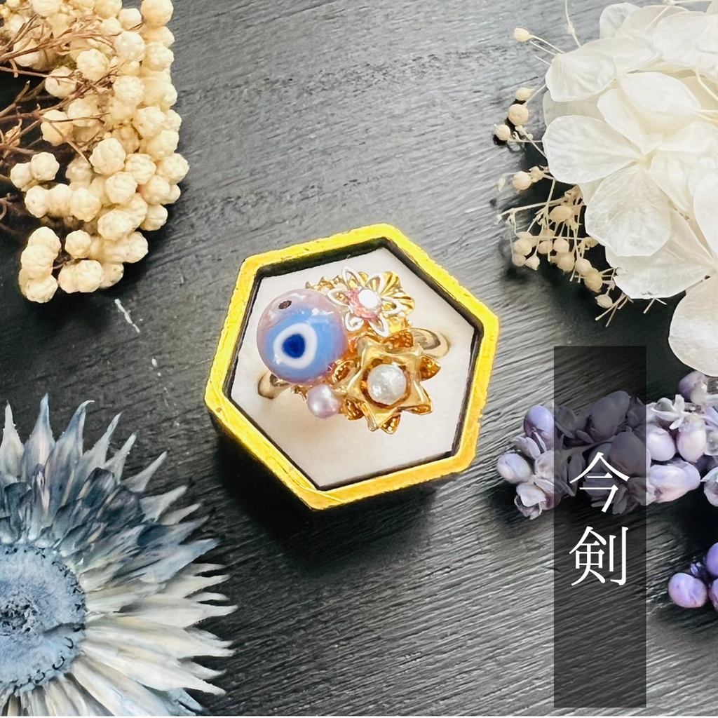 【三条イメージ】ベネチアンガラスの和風リング